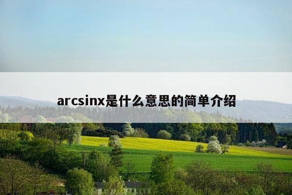 arcsinx是什么意思的简单介绍